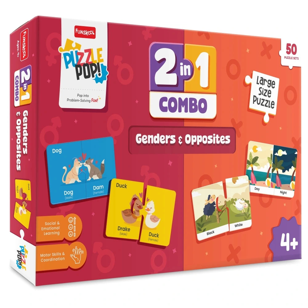 2-in-1 Combo Puzzle: Genders & Opposites