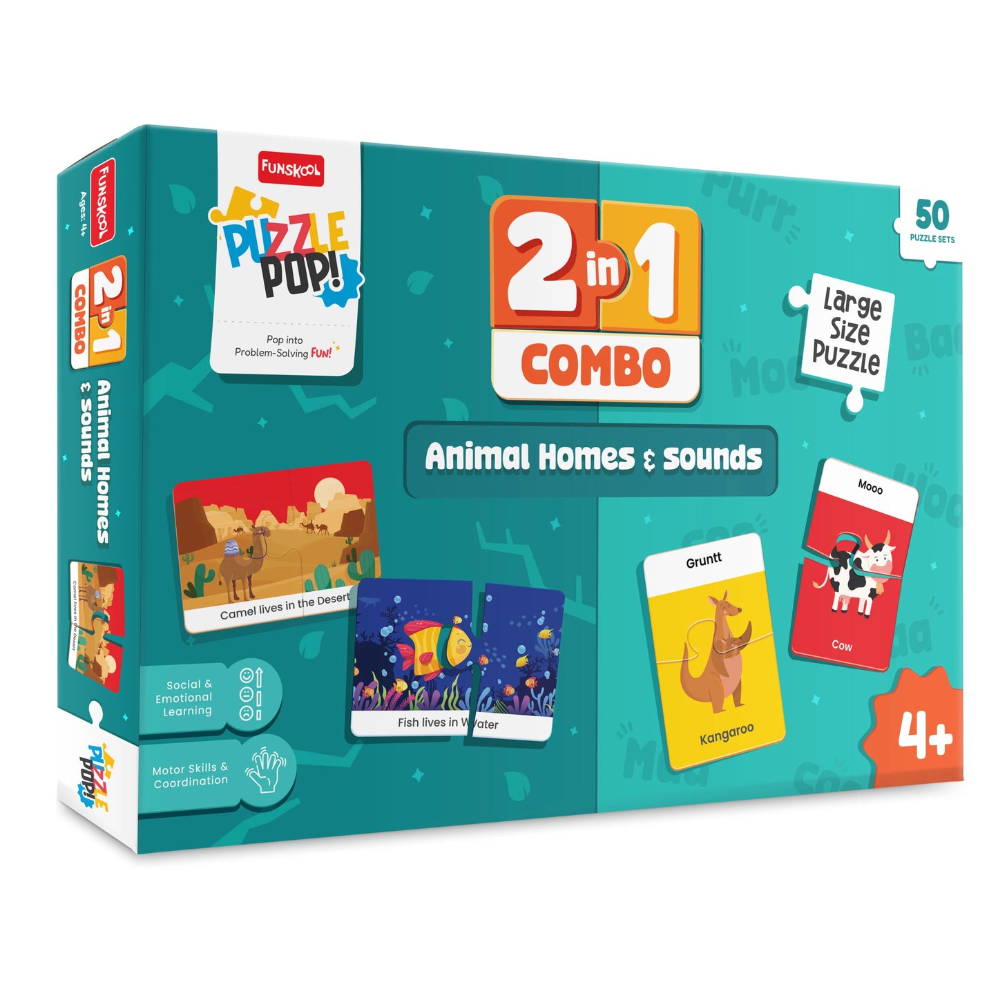 2-in-1 Combo Puzzle: Animal Homes & Sounds