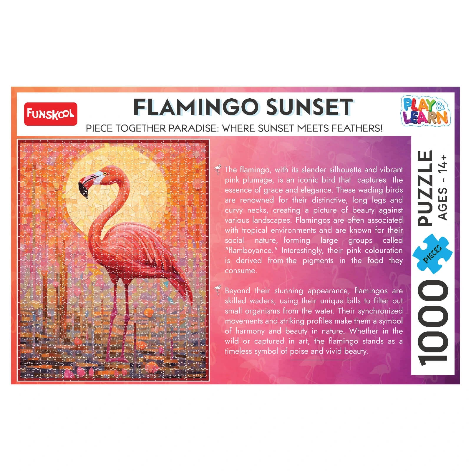 Flamingo Sunset 300 Pieces Jigsaw Puzzle