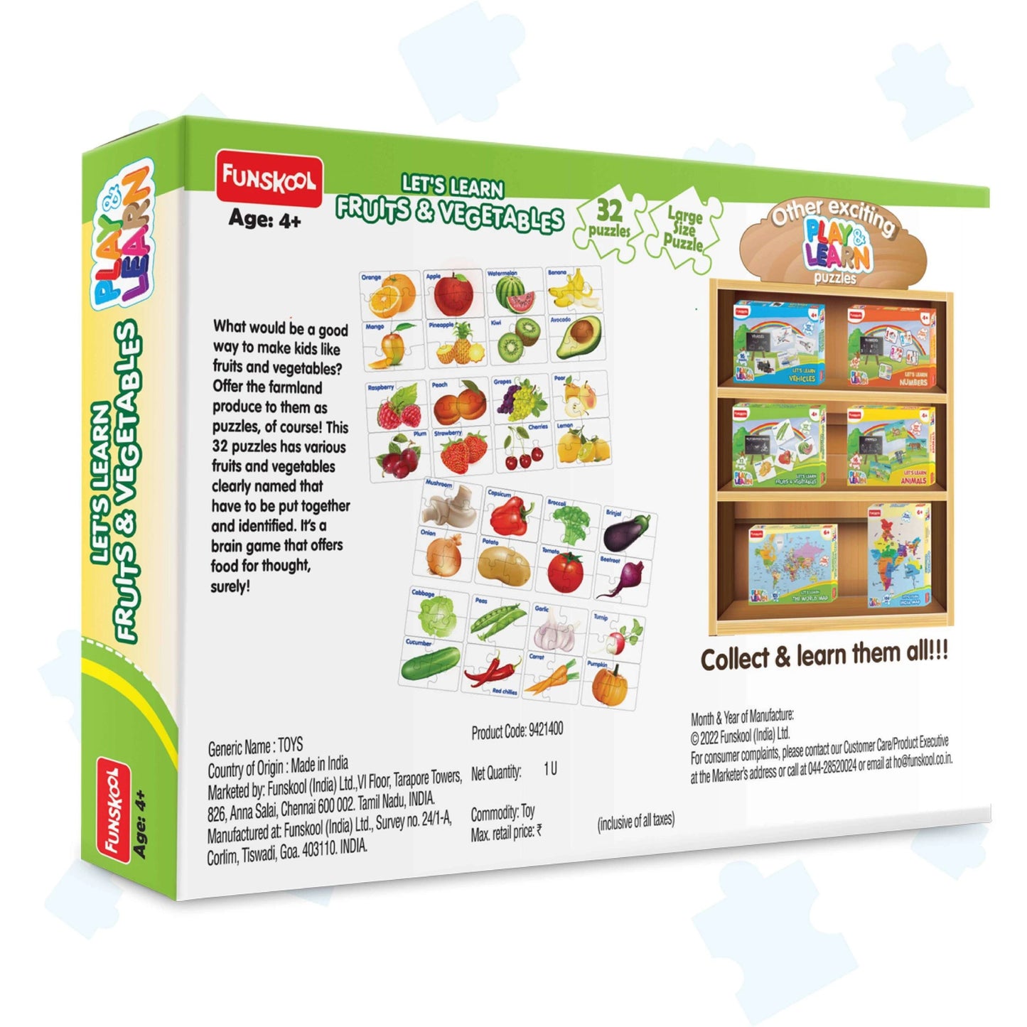 Fruits and Vegetables Learning Puzzle Set