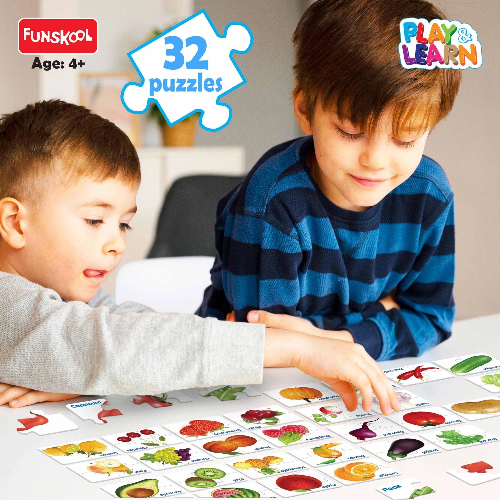 Fruits and Vegetables Learning Puzzle Set