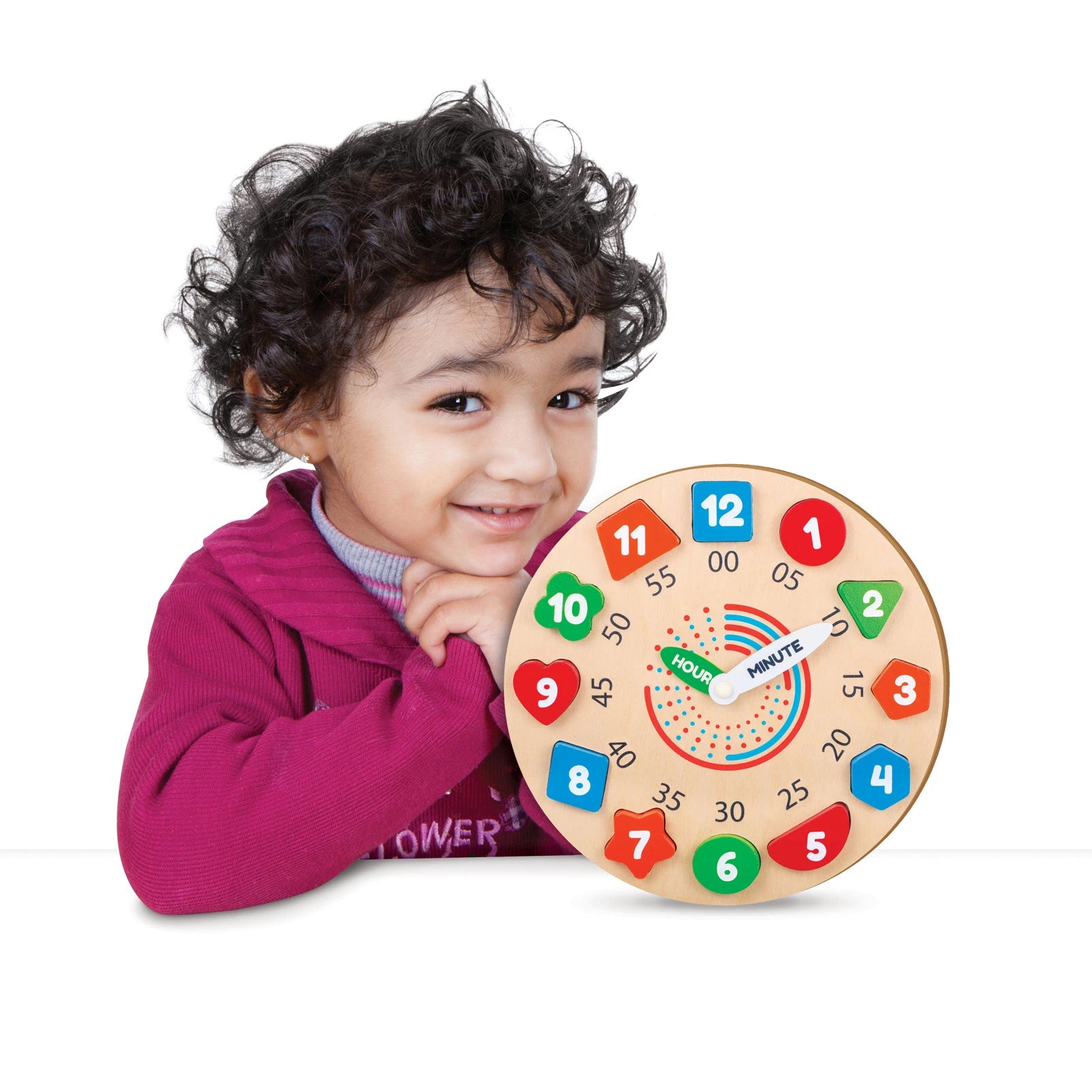 Wooden Learning Clock Toy for Kids