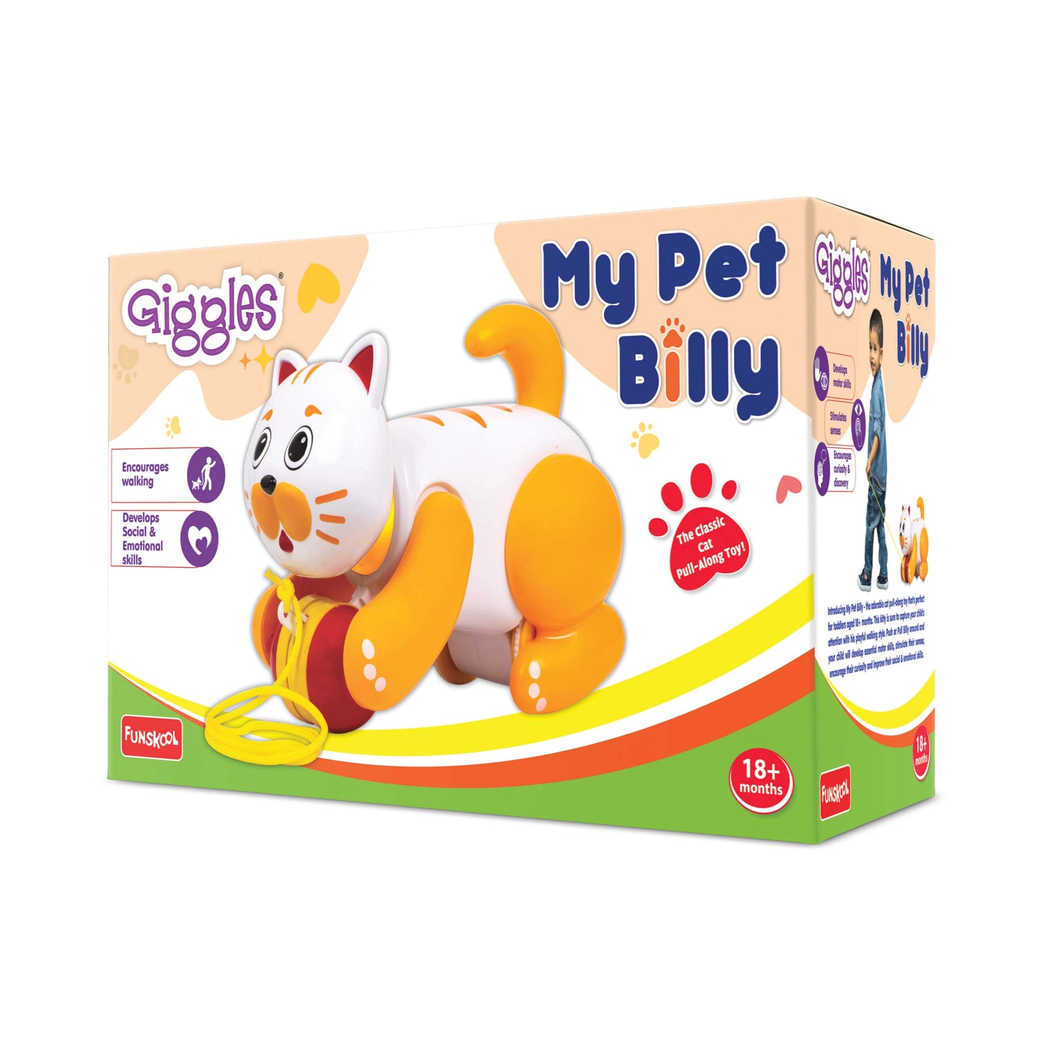 Pull Along Cat Toy for Toddlers