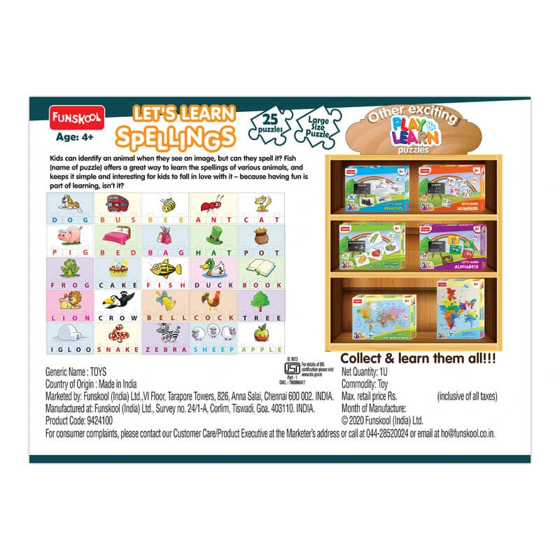 Let’s Learn Spellings Educational Puzzle